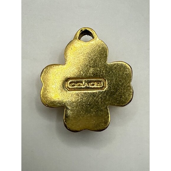 Coach Gold Flower Pendant With Clear Rhinestone Center - Picture 3 of 3